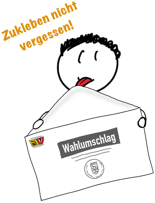 Wahlumschlag zukleben